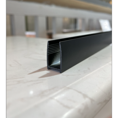 Aluminium Wall Channel for 10mm Glass Shower Screens - Black